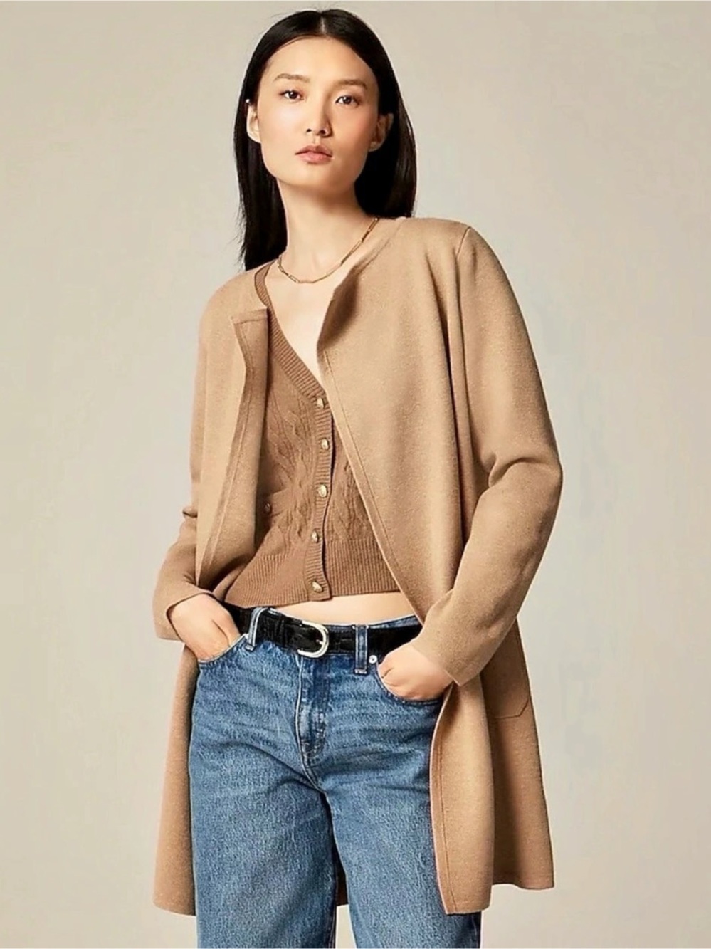 J Crew Juliette Collarless Sweater Blazer
